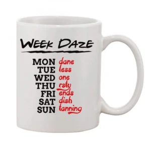 Printed Ceramic Coffee Mug - 1 Pieces, White, 11oz