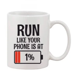 Printed Ceramic Coffee Mug - 1 Pieces, White, 11oz