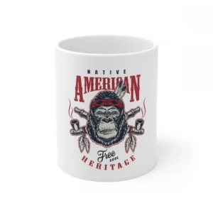 Ceramic Gorila Desing Printed Coffee Mug (Color: White, Capacity:330ml)
