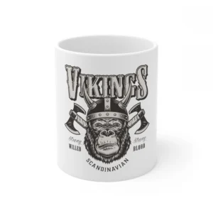 Ceramic Gorila Desing Printed Coffee Mug (Color: White, Capacity:330ml)