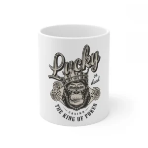 Ceramic Gorila Desing Printed Coffee Mug (Color: White, Capacity:330ml)