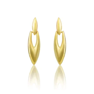 Women's brassNew Gold Tone Polish Mini Office Earrings (Gold Plated)
