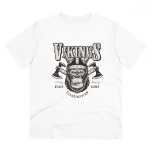 Men's PC Cotton Gorila Desing Printed T Shirt (Color: White, Thread Count: 180GSM)