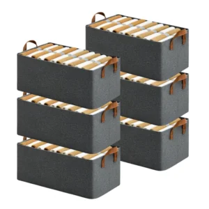 Polyster 26L Foldable Clothes Storage Box with Steel Frame (Multicolor)